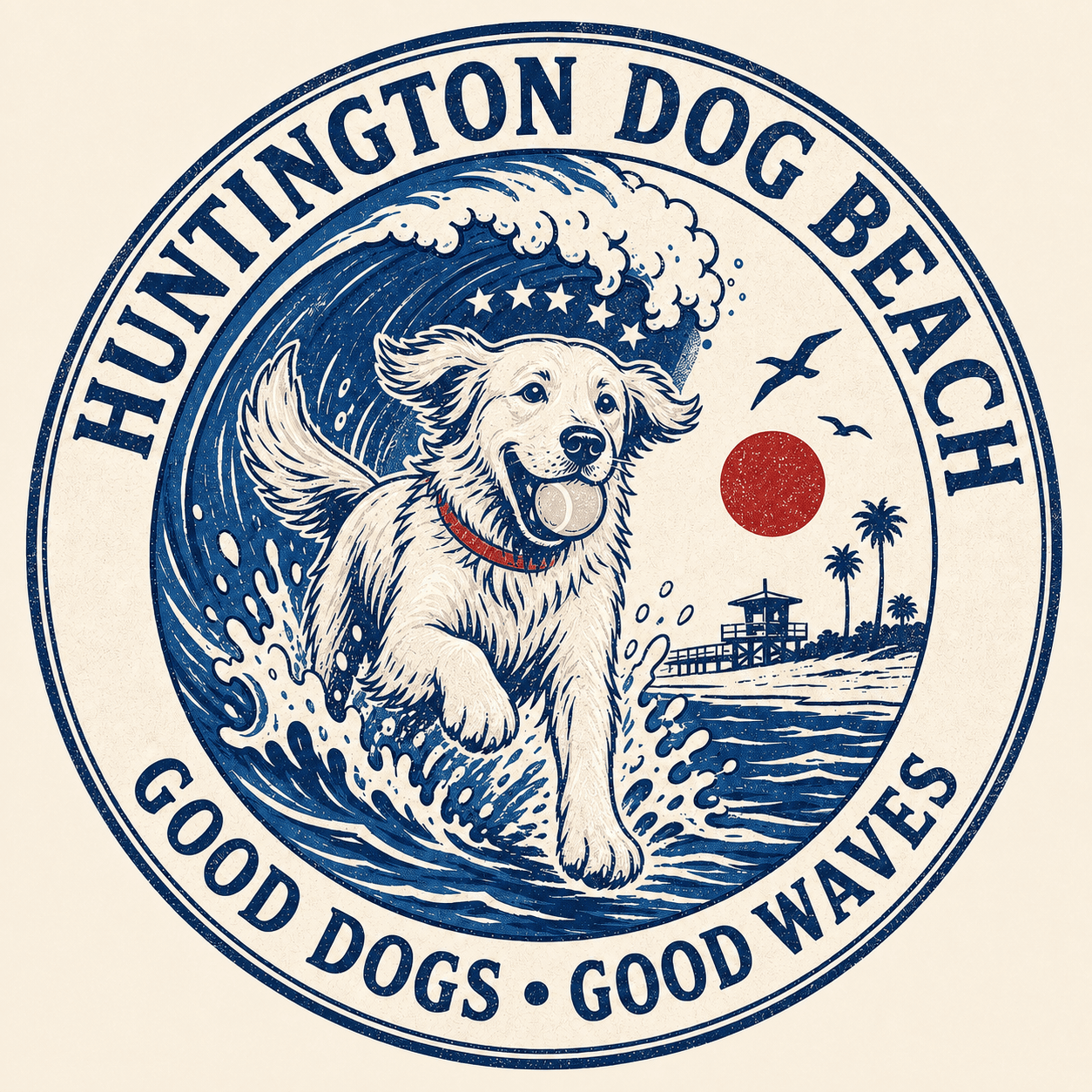 Dog Beach HB Tee draft design preview